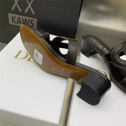 High Quality Luxury Dior Cd Logo Block Heel Cutout Sandals – Style 43590 product detail