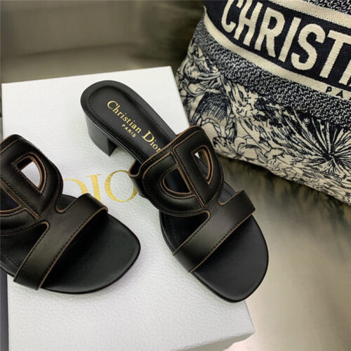 High Quality Luxury Dior Cd Logo Block Heel Cutout Sandals – Style 43590 product detail