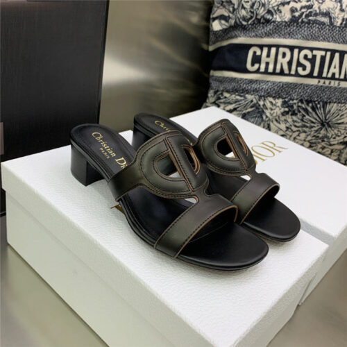 High Quality Luxury Dior Cd Logo Block Heel Cutout Sandals – Style 43590