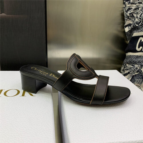 High Quality Luxury Dior Cd Logo Block Heel Cutout Sandals – Style 43590 product detail
