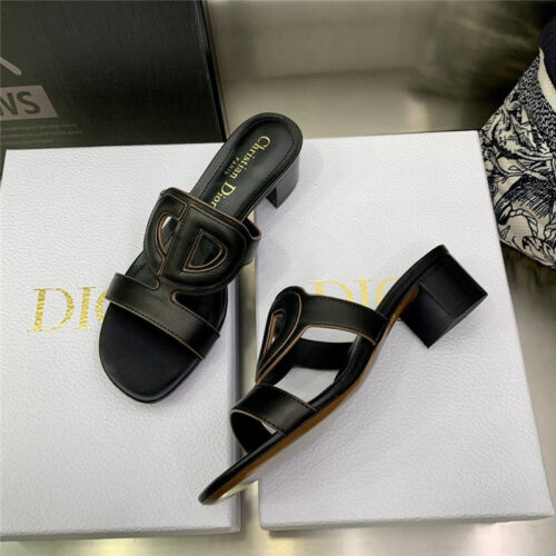 High Quality Luxury Dior Cd Logo Block Heel Cutout Sandals – Style 43590 product detail