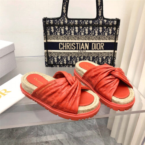 High Quality Luxury Dior Cannage Woven Slippers – Style 14118
