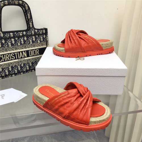 High Quality Luxury Dior Cannage Woven Slippers – Style 14118 product detail