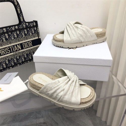 High Quality Luxury Dior Cannage Woven Slippers – Style 27686 alternate view