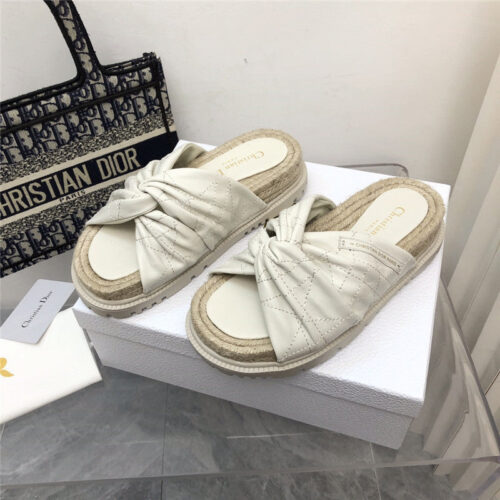 High Quality Luxury Dior Cannage Woven Slippers – Style 27686