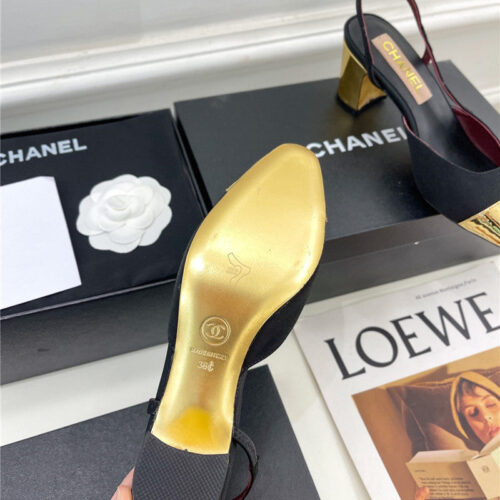 High Quality Luxury Chanel Classic Block Heel Sandals – Style 08838 product detail