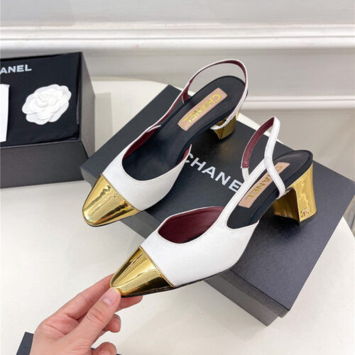 High Quality Luxury Chanel Classic Block Heel Sandals alternate view