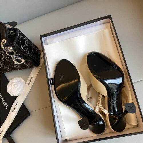 High Quality Luxury Chanel Fish Mouth High Heel Sandals – Style 39942 product detail
