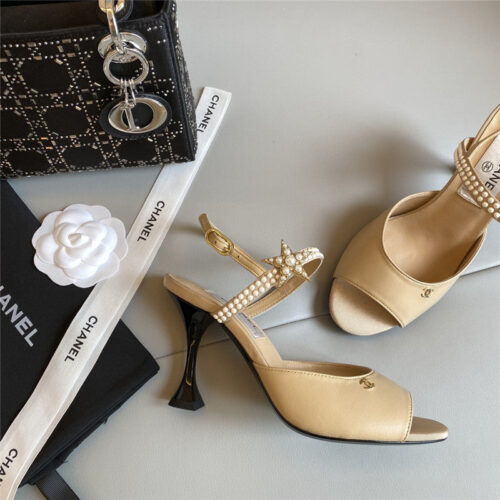 High Quality Luxury Chanel Fish Mouth High Heel Sandals – Style 39942 alternate view