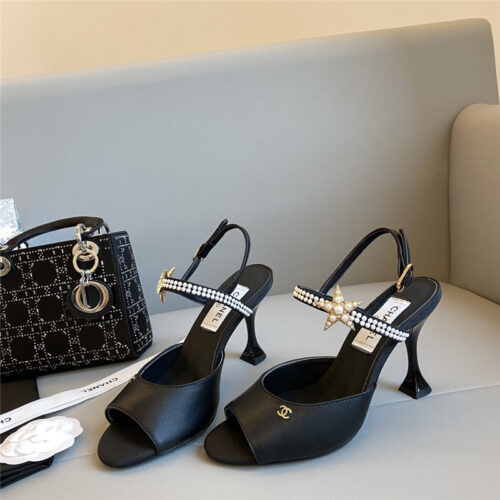 High Quality Luxury Chanel Fish Mouth High Heel Sandals – Style 00390