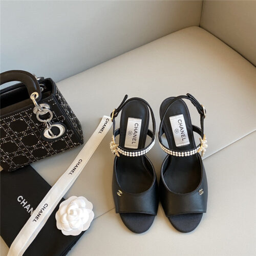High Quality Luxury Chanel Fish Mouth High Heel Sandals – Style 00390 product detail