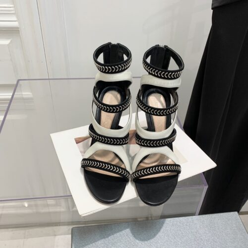 High Quality Luxury Alexander McQueen Metal Embellished Open Toe Sandals product detail