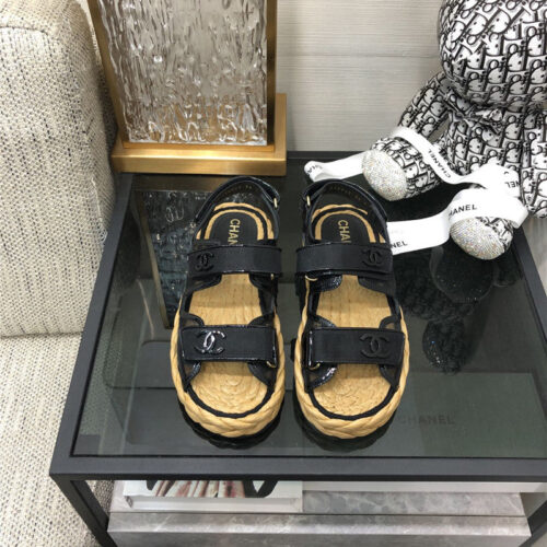 High Quality Luxury Chanel Velcro Sandals – Style 13798 alternate view