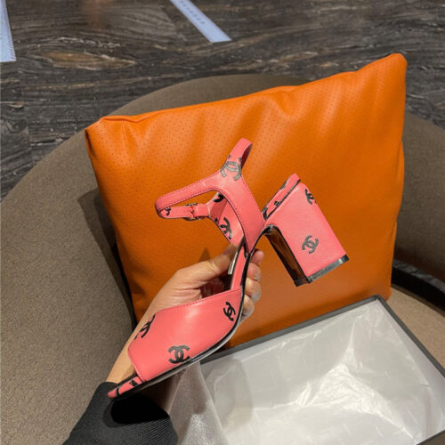 High Quality Luxury Chanel Chunky Heel Sandals – Style 93094 product detail