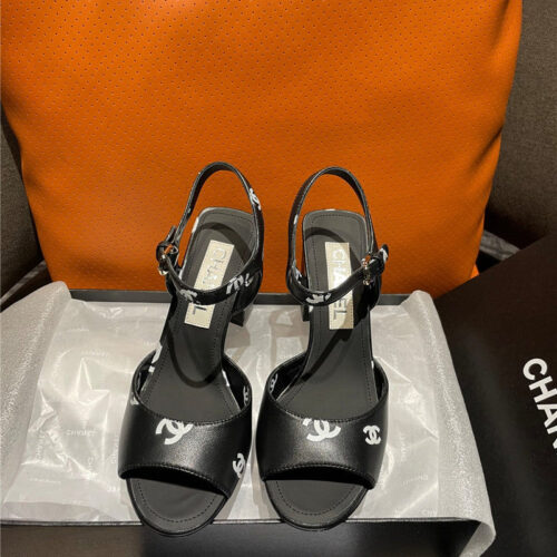 High Quality Luxury Chanel Chunky Heel Sandals – Style 58630 alternate view