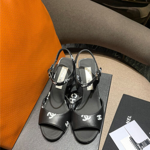 High Quality Luxury Chanel Chunky Heel Sandals – Style 58630 product detail