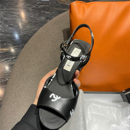 High Quality Luxury Chanel Chunky Heel Sandals – Style 58630 product detail