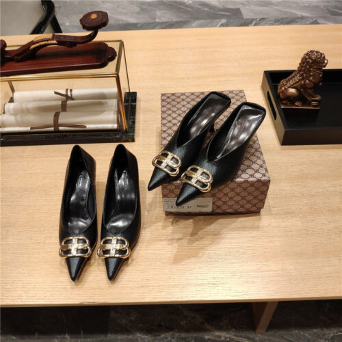 High Quality Luxury Balenciaga Pointed-Toe Stiletto Lizard Leather Pumps – Style 75459 product detail