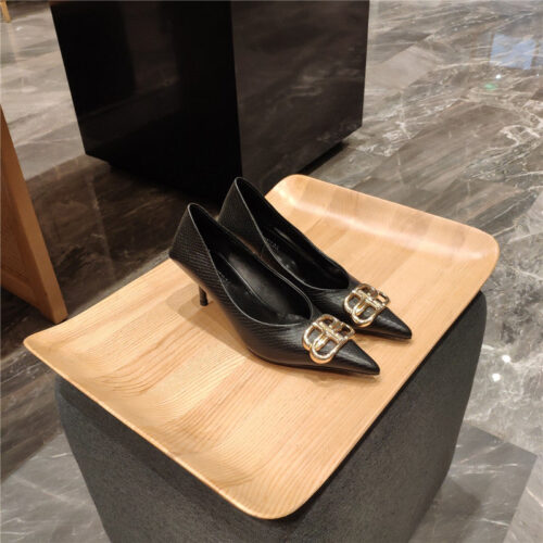 High Quality Luxury Balenciaga Pointed-Toe Stiletto Lizard Leather Pumps – Style 75459 product detail