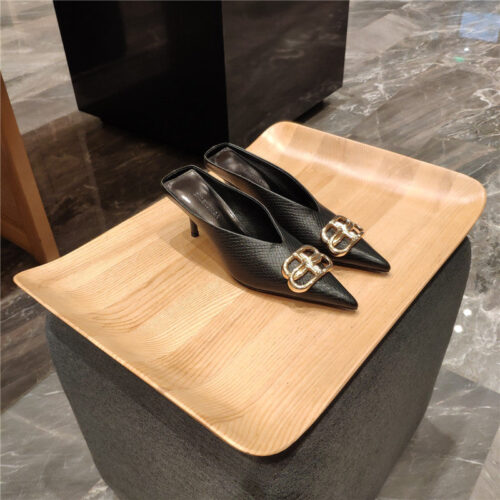 High Quality Luxury Balenciaga Pointed-Toe Stiletto Lizard Leather Pumps – Style 75459