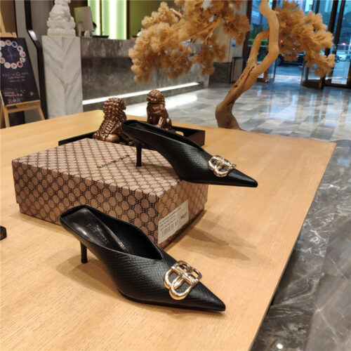 High Quality Luxury Balenciaga Pointed-Toe Stiletto Lizard Leather Pumps – Style 75459 product detail