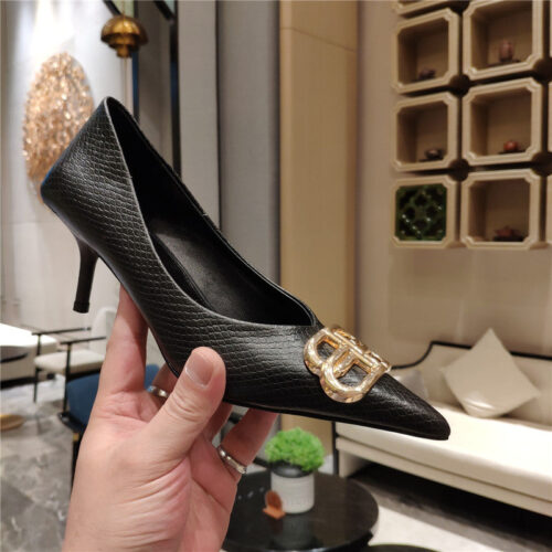 High Quality Luxury Balenciaga Pointed-Toe Stiletto Lizard Leather Pumps – Style 75459 product detail