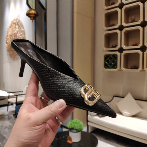 High Quality Luxury Balenciaga Pointed-Toe Stiletto Lizard Leather Pumps – Style 75459 alternate view