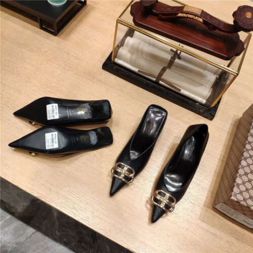 High Quality Luxury Balenciaga Pointed-Toe Stiletto Lizard Leather Pumps – Style 75459 product detail