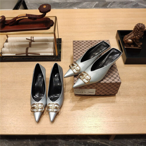 High Quality Luxury Balenciaga Pointed-Toe Stiletto Lizard Leather Pumps – Style 44387 product detail