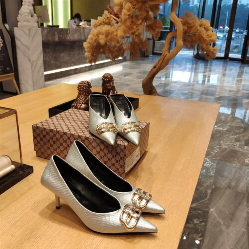 High Quality Luxury Balenciaga Pointed-Toe Stiletto Lizard Leather Pumps – Style 44387 product detail