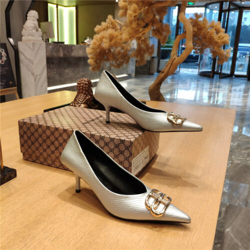 High Quality Luxury Balenciaga Pointed-Toe Stiletto Lizard Leather Pumps – Style 44387 product detail