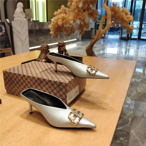 High Quality Luxury Balenciaga Pointed-Toe Stiletto Lizard Leather Pumps – Style 44387 product detail