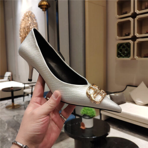 High Quality Luxury Balenciaga Pointed-Toe Stiletto Lizard Leather Pumps – Style 44387 product detail