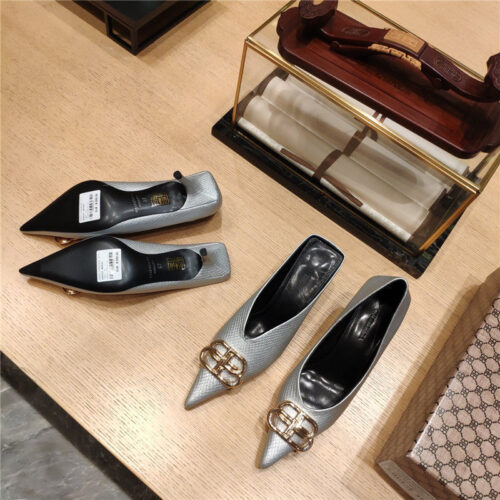 High Quality Luxury Balenciaga Pointed-Toe Stiletto Lizard Leather Pumps – Style 44387 product detail