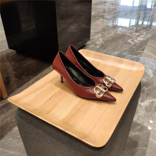 High Quality Luxury Balenciaga Pointed-Toe Stiletto Lizard Leather Pumps – Style 13315 product detail
