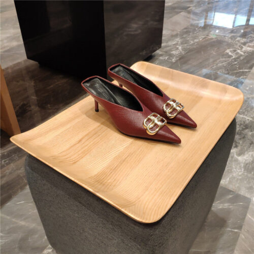 High Quality Luxury Balenciaga Pointed-Toe Stiletto Lizard Leather Pumps – Style 13315