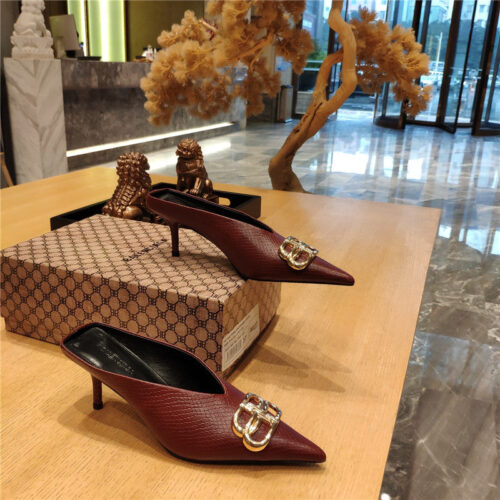 High Quality Luxury Balenciaga Pointed-Toe Stiletto Lizard Leather Pumps – Style 13315 product detail