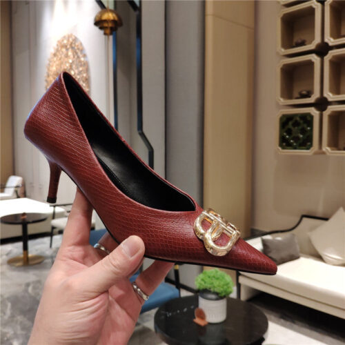 High Quality Luxury Balenciaga Pointed-Toe Stiletto Lizard Leather Pumps – Style 13315 product detail