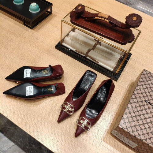 High Quality Luxury Balenciaga Pointed-Toe Stiletto Lizard Leather Pumps – Style 13315 product detail