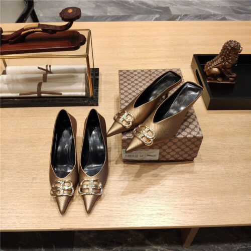 High Quality Luxury Balenciaga Pointed-Toe Stiletto Lizard Leather Pumps – Style 80547 product detail
