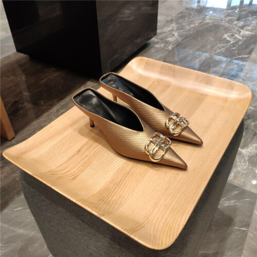 High Quality Luxury Balenciaga Pointed-Toe Stiletto Lizard Leather Pumps – Style 80547