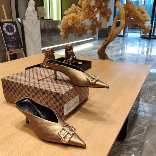 High Quality Luxury Balenciaga Pointed-Toe Stiletto Lizard Leather Pumps – Style 80547 product detail