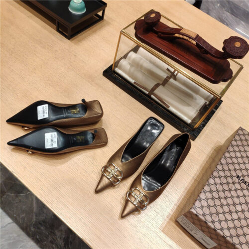 High Quality Luxury Balenciaga Pointed-Toe Stiletto Lizard Leather Pumps – Style 80547 product detail