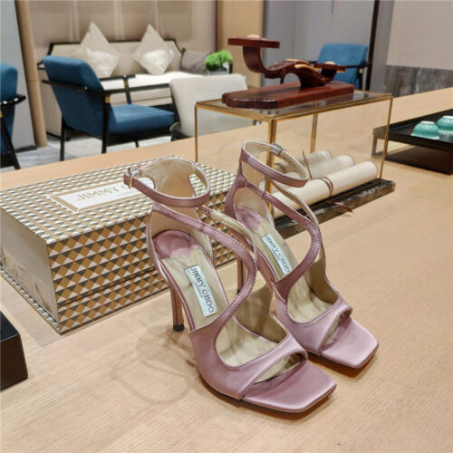 High Quality Luxury Jimmy Choo Heeled Satin Sandals – Style 68439