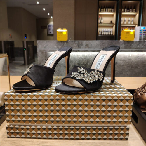 High Quality Luxury Jimmy Choo High Heel Fishmouth Satin Sandals – Style 59575 product detail