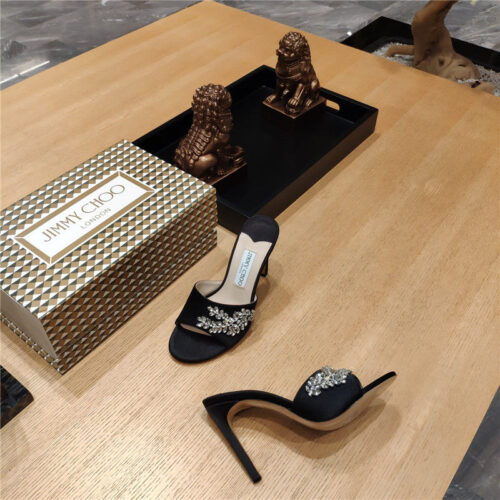 High Quality Luxury Jimmy Choo High Heel Fishmouth Satin Sandals – Style 59575 product detail