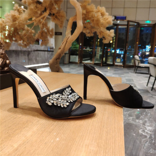 High Quality Luxury Jimmy Choo High Heel Fishmouth Satin Sandals – Style 59575 alternate view