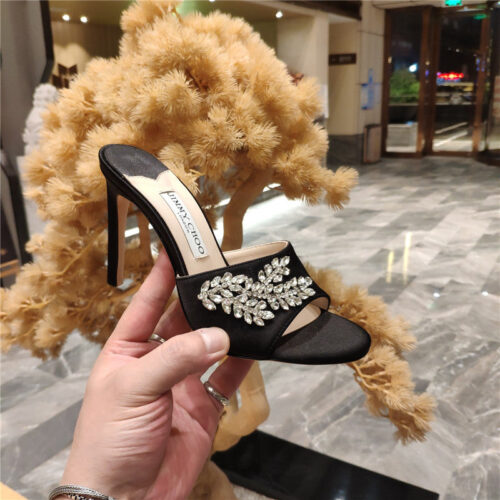 High Quality Luxury Jimmy Choo High Heel Fishmouth Satin Sandals – Style 59575 product detail