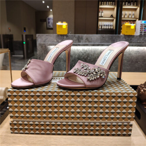 High Quality Luxury Jimmy Choo High Heel Fishmouth Satin Sandals – Style 04215 alternate view