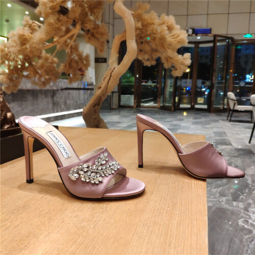 High Quality Luxury Jimmy Choo High Heel Fishmouth Satin Sandals – Style 04215 product detail